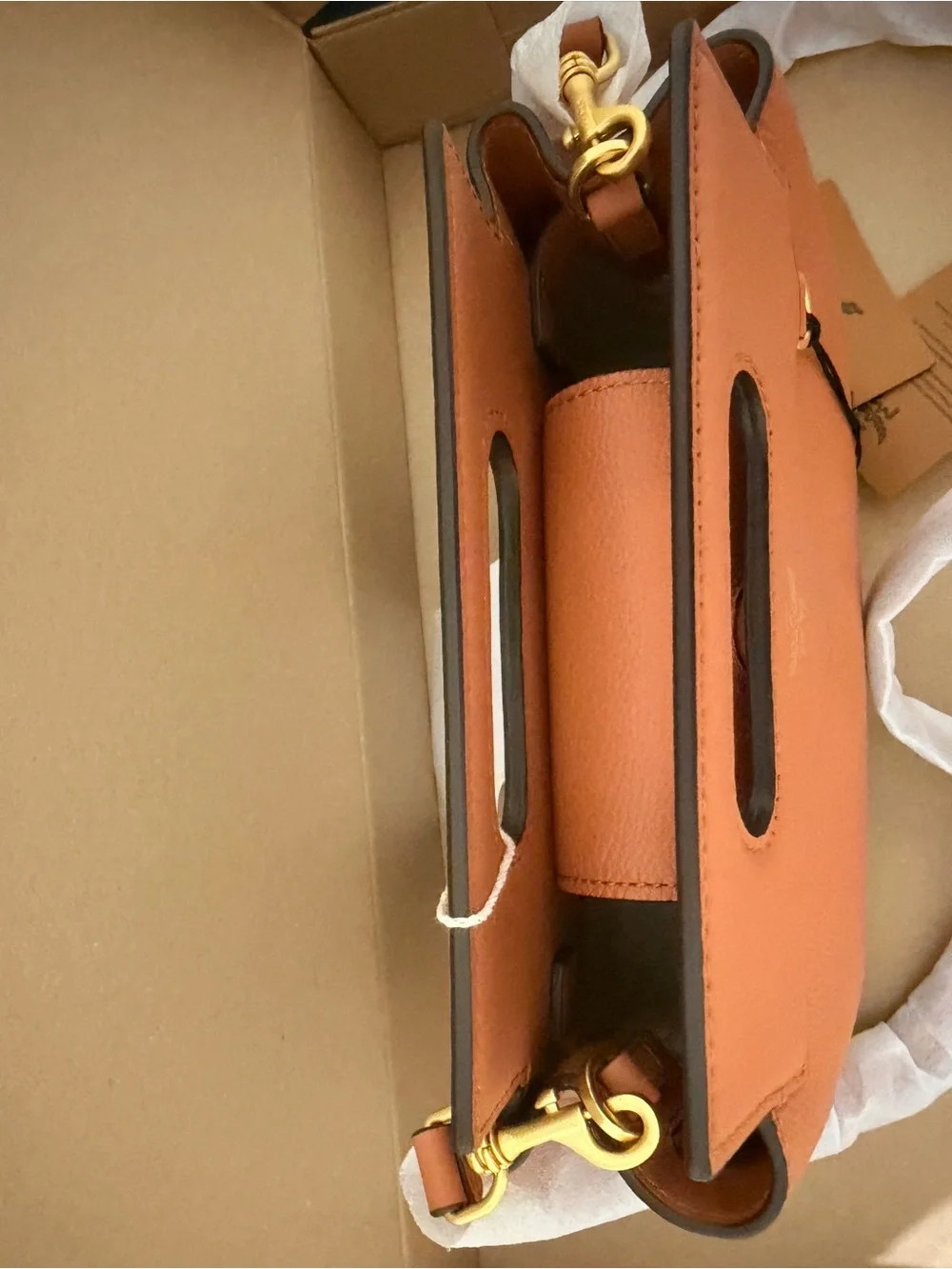 MCM Structured Pebbled Leather Satchel in Orange